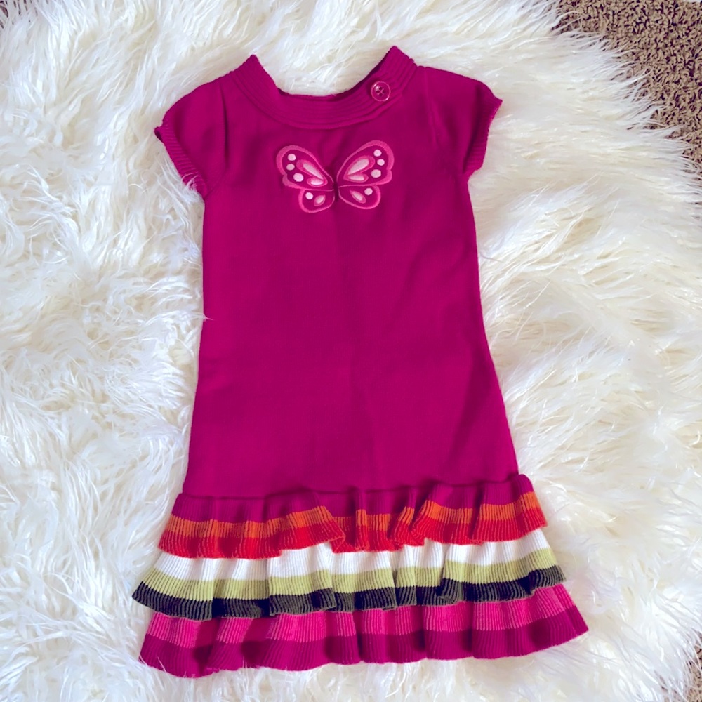 Girls cap sleeve sweater dress